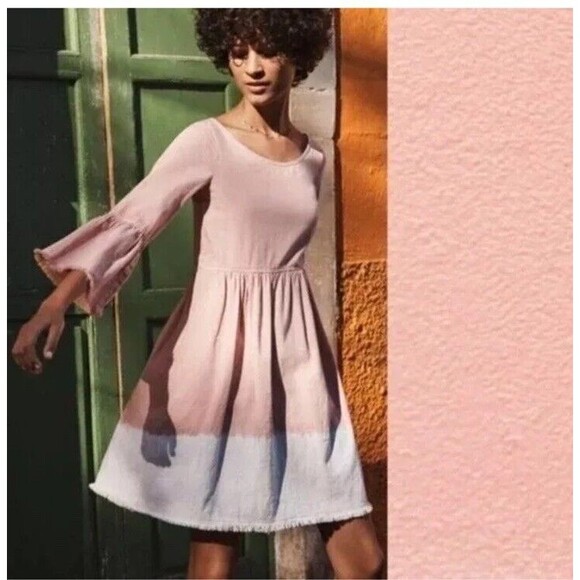Anthropologie Holding Horses Lilibet Dip Dyed Ombre Relaxed Boho Dress Size 4 - Picture 1 of 11